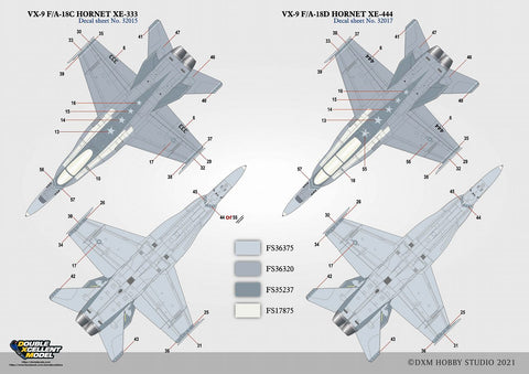 DXM 11-3216 1/32 USN F/A-18C & F/A-18D Hornet VX-9 Vampires (For Academy)