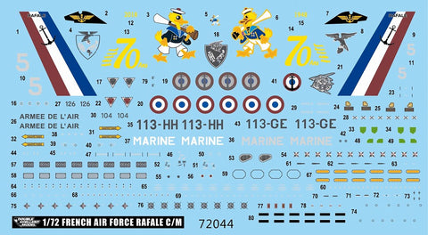 DXM 11-7144 1/72 French Air and Space Force / French Naval Aviation Rafale C/M (For Revell, Italeri, Tamiya, and HobbyBoss)