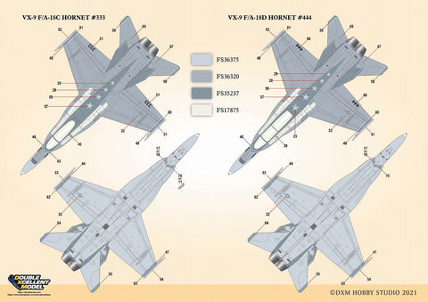DXM 11-7146 1/72 US Navy/US Marine Corps 11-7146 F/A-18C & F/A-18D Hornet VX-9 Vampires (For Hasegawa, Revell, Academy, and Fujimi)