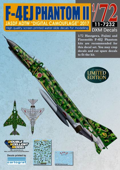 DXM 11-7232 1/72 JASDF F-4EJ ADTW Digital Camouflage 2017 (Limited Edition) (For Hasegawa, Fine Molds, and Fujimi)