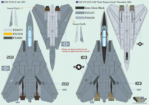 DXM 21-4157 1/48 US Navy F-14A/B VF-84/101/103/ & IRIAF Collection 1 (For Hasegawa, Tamiya, Revell, Italeri, HobbyBoss, Academy, and Great Wall)