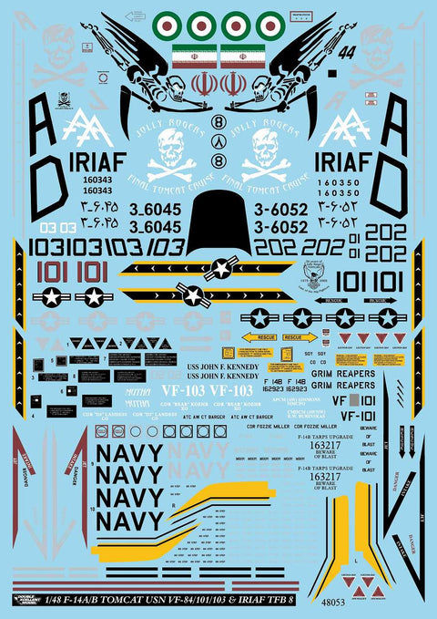 DXM 21-4157 1/48 US Navy F-14A/B VF-84/101/103/ & IRIAF Collection 1 (For Hasegawa, Tamiya, Revell, Italeri, HobbyBoss, Academy, and Great Wall)
