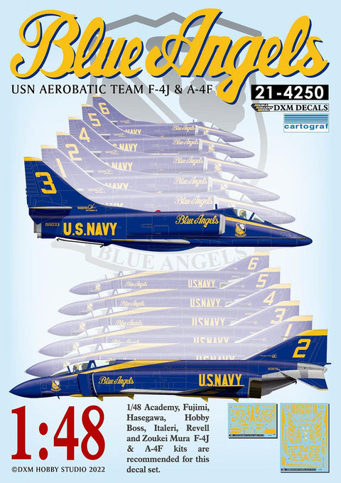 DXM 21-4250 1/48 U.S. Navy A-4F & F-4J Aerobatic Team: Blue Angels (For Hasegawa, Zoukei-Mura, Academy, Italeri, and Revell)