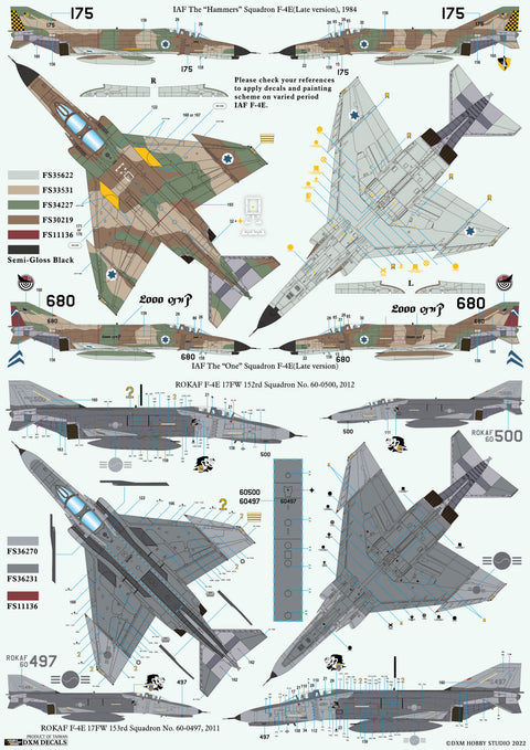 DXM 21-4254 1/48 Israeli Air Force & Republic of Korea Air Force F-4E Phantom Collection #1 (For Hasegawa, Meng Model, Zoukei-Mura, Revell, and Italeri)