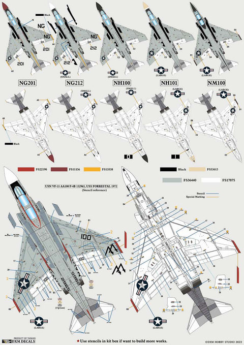 DXM 21-4260 1/48 US Navy F-4B/J/N VF-11/51/92/213 Phantom Collection #3 (For Tamiya, Hasegawa, Zoukei-Mura, Academy, Italeri, and Revell)