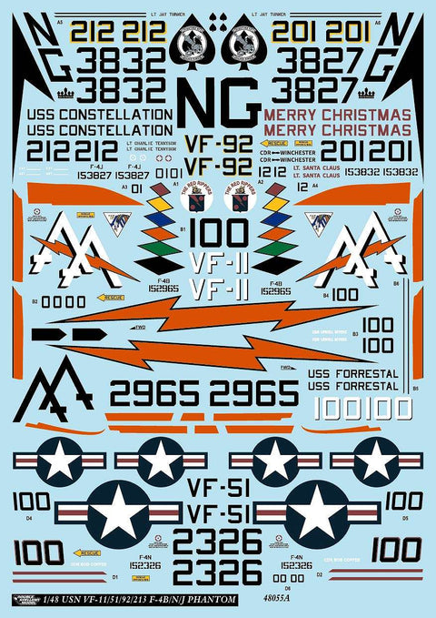 DXM 21-4260 1/48 US Navy F-4B/J/N VF-11/51/92/213 Phantom Collection #3 (For Tamiya, Hasegawa, Zoukei-Mura, Academy, Italeri, and Revell)