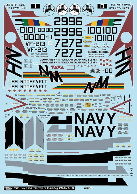 DXM 21-4260 1/48 US Navy F-4B/J/N VF-11/51/92/213 Phantom Collection #3 (For Tamiya, Hasegawa, Zoukei-Mura, Academy, Italeri, and Revell)