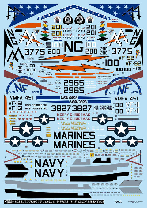 DXM 21-7155 1/72 US Navy/US Marine Corps F-4B/J/N Phantom Collection 3 (For Hasegawa, Fine Molds, Academy, Fujimi, Italeri, and Revell)