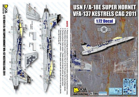 DXM 21-7205 1/72 US Navy F/A-18E VFA-137 Kestrels CAG 2011