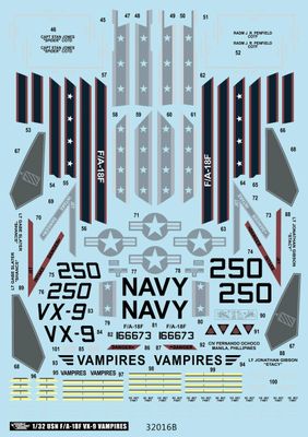 DXM  31-3214 1/32 U.S. Navy F/A-18F Super Hornet VX-9 Vampires (For Trumpeter and Revell)