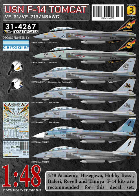 DXM 31-4267 1/48 US Navy F-14A/D VF-31/VF-213/NSAWC Tomcat Collection #3