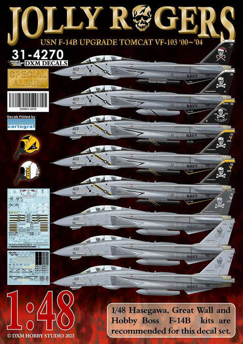 DXM 31-4270 1/48 US Navy F-14B Tomcat VF-103 Jolly Rogers 2000–2004 (For Hasegawa, Great Wall, and HobbyBoss)
