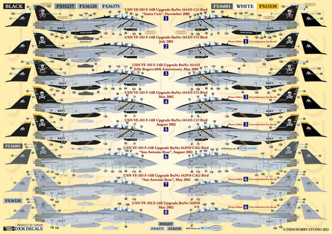 DXM 31-4270 1/48 US Navy F-14B Tomcat VF-103 Jolly Rogers 2000–2004 (For Hasegawa, Great Wall, and HobbyBoss)