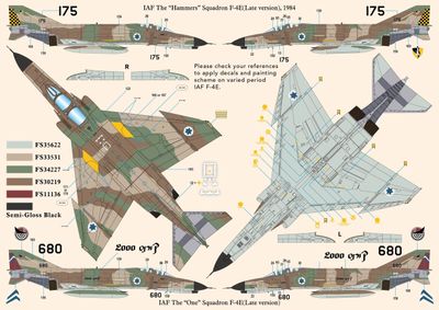 DXM 31-7150 1/72 Israeli Air Force & Republic of Korea Air Force F-4E Phantom Collection #1 (For Hasegawa, Fine Molds, Fujimi, Italeri, and Revell)