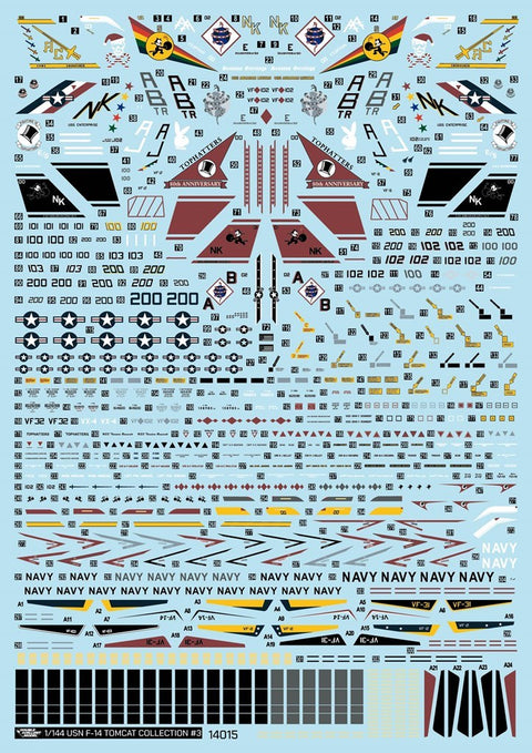 DXM 41-1114 1/144 US Navy F-14A/B/D Tomcat VF-2/14/31/32/102/103/NSAWC 12-Scheme Collection