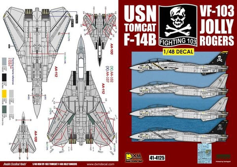 DXM 41-4125 1/48 US Navy F-14B VF-103 Jolly Rogers
