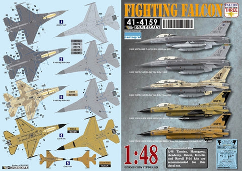 DXM 1/48 41-4159 US Air Force / Republic of Singapore Air Force F-16A/C Fighting Falcon Collection #3 (For Tamiya, Hasegawa, Academy, Italeri, Kinetic, and Revell)