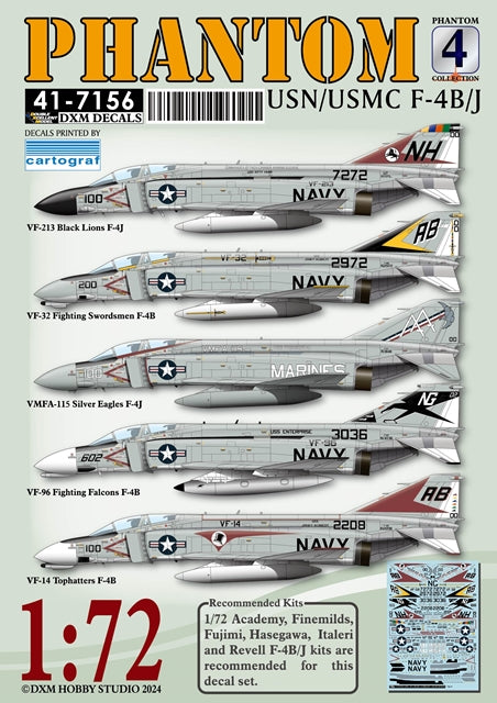 DXM 41-7156 1/72 US Navy/US Marine Corps F-4B/J Phantom Collection 4