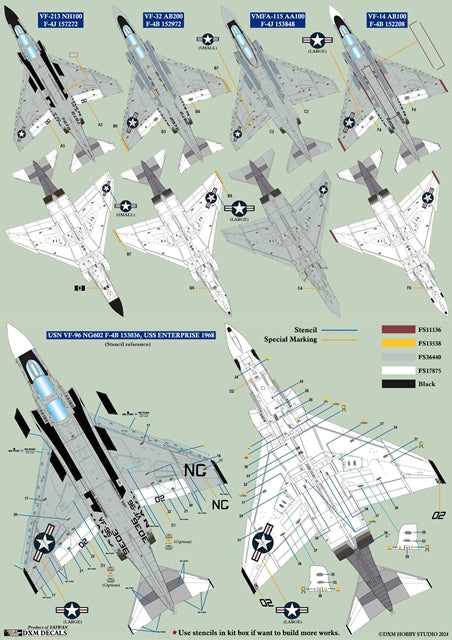 DXM 41-7156 1/72 US Navy/US Marine Corps F-4B/J Phantom Collection 4