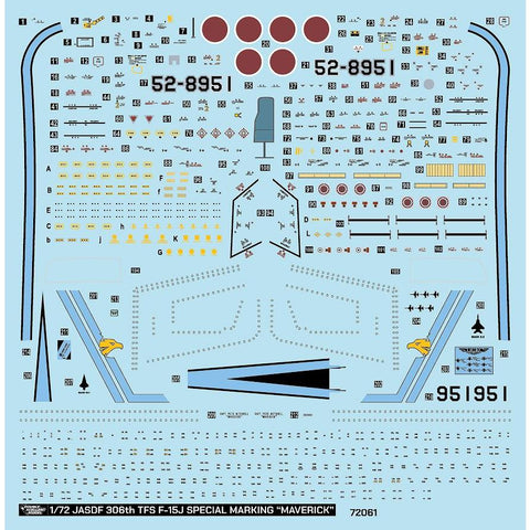 DXM 41-7162 1/72 JASDF 306th Tactical Fighter Squadron F-15J Eagle "Maverick" Special Marking (For all manufacturers)