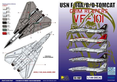 DXM 51-1107 1/144 US Navy F-14A/B/D Tomcat VF-101 Grim Reapers