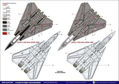 DXM 51-1107 1/144 US Navy F-14A/B/D Tomcat VF-101 Grim Reapers