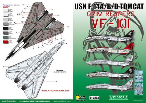 DXM 51-3203 1/32 US Navy F-14A/B/D VF-101 Grim Reapers (For Trumpeter and Revell)