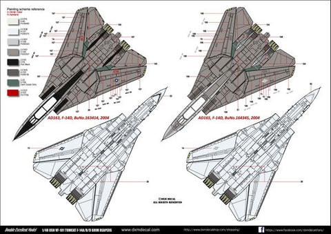 DXM 51-4124 1/48 US Navy F-14A/B/D VF-101 Grim Reapers