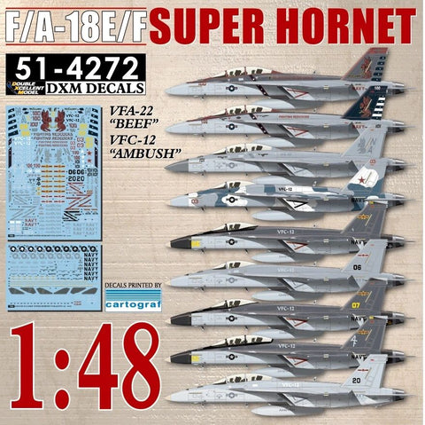 DXM 51-4272 1/48 US Navy F/A-18E/F Super Hornet VFA-22 & VFC-12 (for Hasegawa, Meng, and Revell)