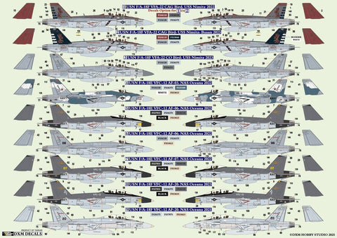 DXM 51-4272 1/48 US Navy F/A-18E/F Super Hornet VFA-22 & VFC-12 (for Hasegawa, Meng, and Revell)