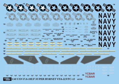 DXM 51-4272 1/48 US Navy F/A-18E/F Super Hornet VFA-22 & VFC-12 (for Hasegawa, Meng, and Revell)