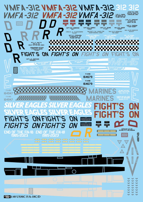 DXM 51-4275 1/48 USMC F/A-18C/D Hornet VMFA-312 "Checkerboards" (for Hasegawa, Kinetic, HobbyBoss)