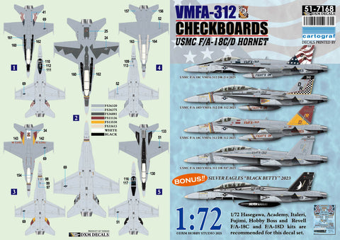 DXM 51-7168 1/72 US Marine Corps F/A-18C/D Hornet, VMFA-312 "Checkerboards," MCAS Iwakuni