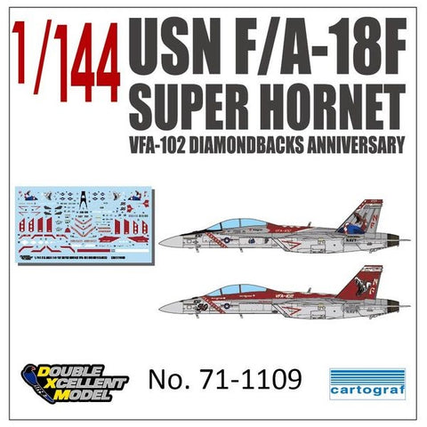 DXM 71-1109 1/144 U.S. Navy F/A-18F Super Hornet VFA-102 Diamondbacks (For Dragon and Platz)