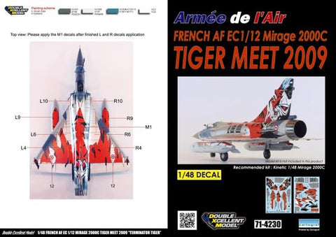 DXM 71-4230 1/48 French Air Force M2000C EC 1/12 Tiger Meet 2009 (For Kinetic, Revell, Italeri, and Heller)