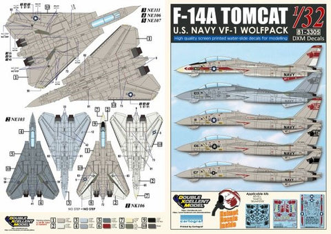 DXM 81-3305 1/32 US Navy F-14A Tomcat VF-1 Wolfpack (For Tamiya, Trumpeter, and Revell)