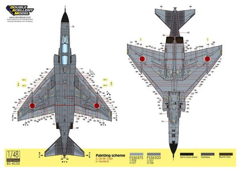 DXM 81-4133 1/48 JASDF F-4EJ Kai Stencils & Caution Data (For Hasegawa and Zoukei-Mura)