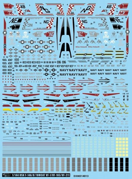 DXM 91-1112 1/144 US Navy F-14A/B Tomcat VF-1/VF-103/VF-211 (For Revell, Dragon, Platz, Trumpeter, Academy, and Arii)