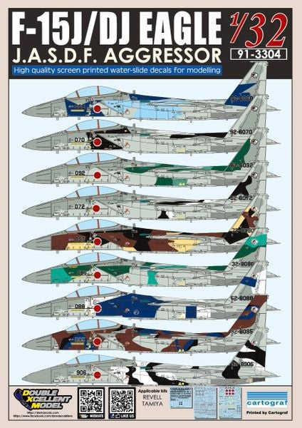 DXM 91-3304 1/32 F-15J/DJ Eagle – Japan Air Self-Defense Force Aggressor (For Tamiya and Revell)