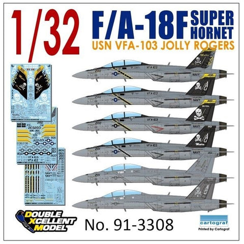 DXM 91-3308 1/32 U.S. Navy F/A-18F Super Hornet VFA-103 "Jolly Rogers" (For Trumpeter and Revell)