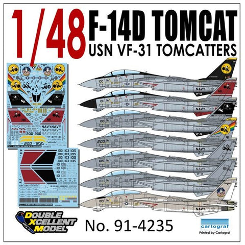 DXM 91-4235 1/48 USN F-14D Tomcat VF-31 "Tomcatters" (For Tamiya, AMK, Hasegawa, HobbyBoss, Italeri, Revell, and Fujimi)