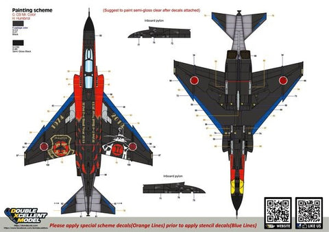DXM 91-4237 1/48 JASDF F-4EJ KAI 302SQ Final Year 2019 "Black" (For Hasegawa and Zoukei-Mura)