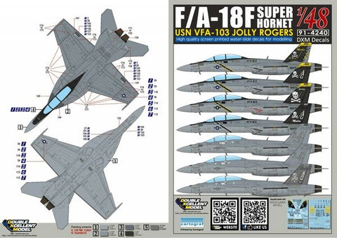 DXM 91-4240 1/48 USN F/A-18F Super Hornet VFA-103 "Jolly Rogers" (For Hasegawa, Meng Model, Italeri, and Revell)