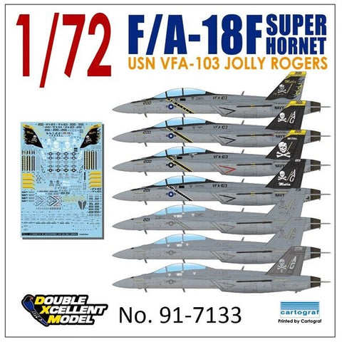 DXM 91-7133 1/72 U.S. Navy F/A-18F Super Hornet VFA-103 "Jolly Rogers" (For Academy, Hasegawa, and Revell)