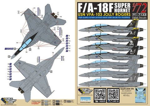 DXM 91-7133 1/72 U.S. Navy F/A-18F Super Hornet VFA-103 "Jolly Rogers" (For Academy, Hasegawa, and Revell)