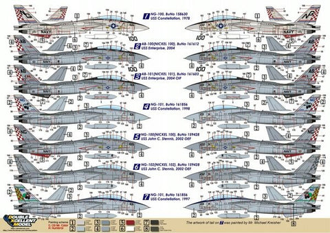 DXM 91-7231 1/72 USN F-14A Tomcat VF-211 "Checkmates" (For Hasegawa, Fine Molds, Fujimi, Academy, Great Wall, Revell, Italeri, and HobbyBoss)