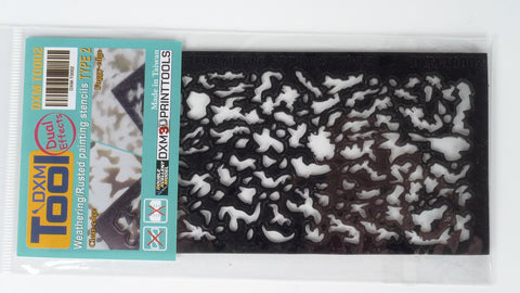 DXM T0002 Weathering/Rust/Fading Dual-Effect Airbrush Stencil #2 (15cm x 7cm)