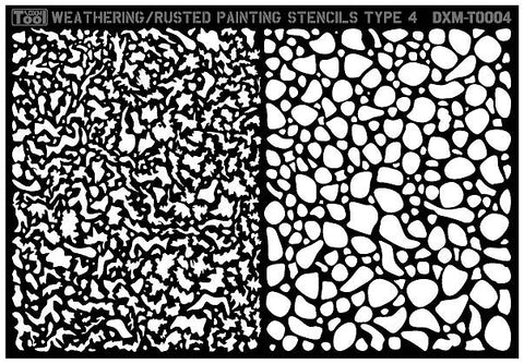 DXM T0004 Weathering/Rust/Fading Dual Effect Airbrush Stencil #4 (10cm x 7cm)