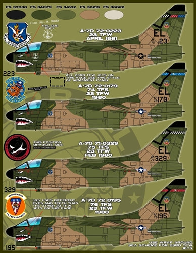 FURBALL 48-016 1/48 USN Nine A-7D Corsair Man-Eaters,Short Little Ugly Fuckers