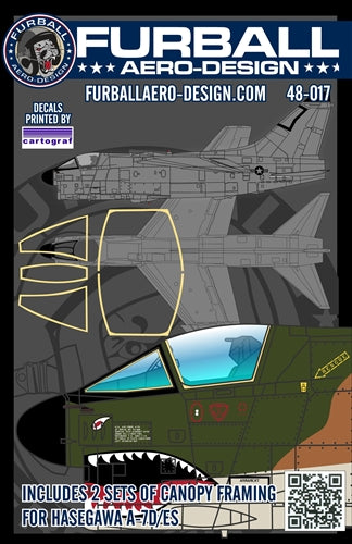 FURBALL 48-017 1/48 A-7D / E  Corsair II用 Canopy frame（For Hasegawa）